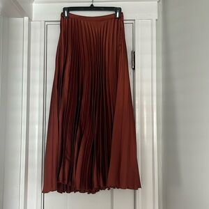 ASOS copper pleated midi skirt